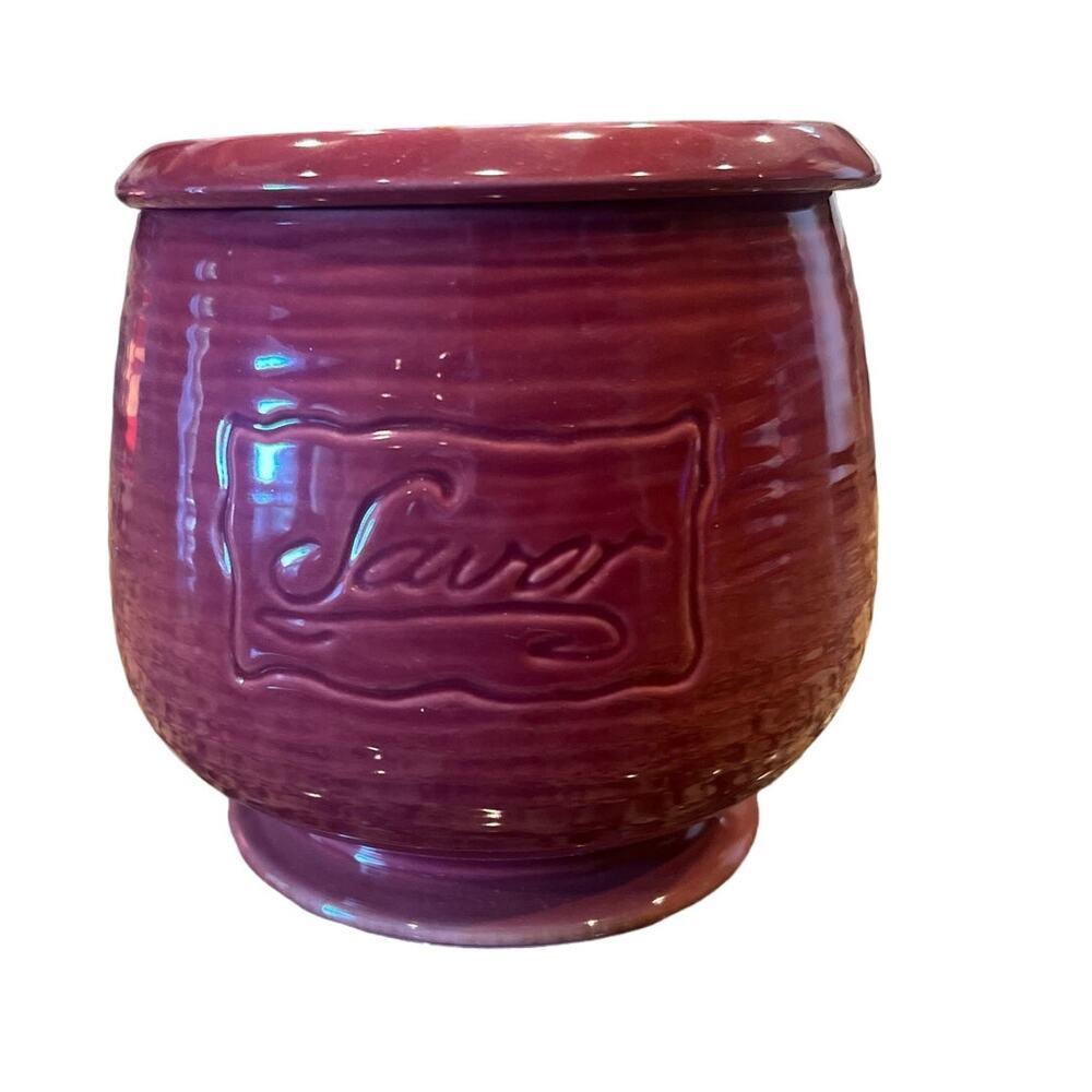 Tastefully Simply Red Ceramic Dip Chiller